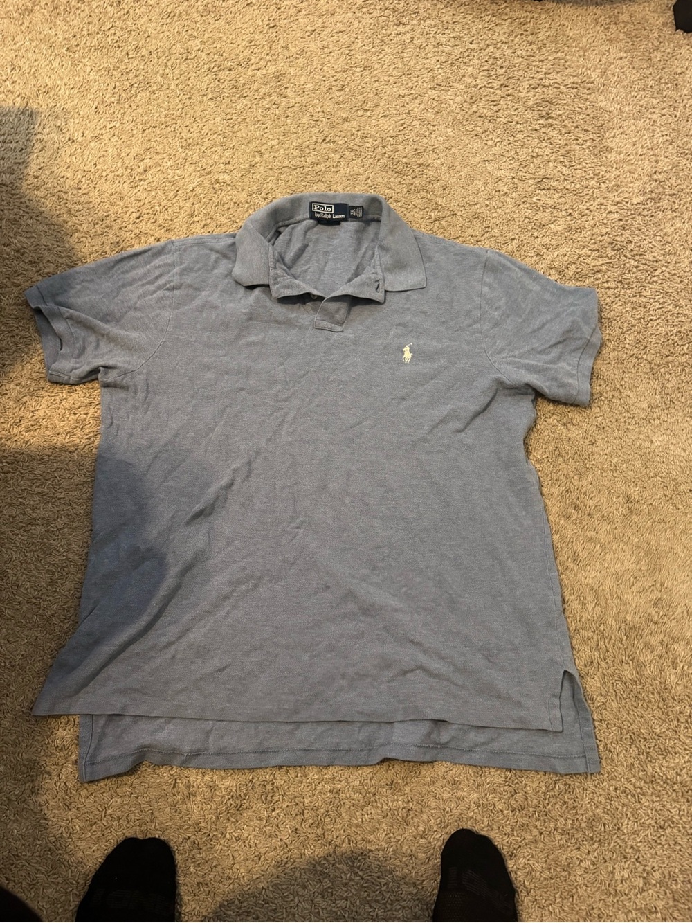 Polo by Ralph Lauren Men's Heathered Light Blue Polo